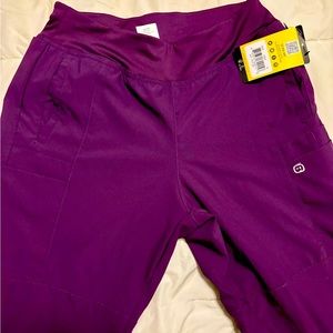 Purple WonderWink Jogger Scrub Bottoms New with Tags medium